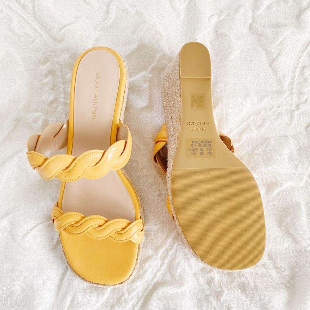 Stuart Weitzman Twist Espadrille Wedge Sandal Size 7 New - Picture 9 of 10